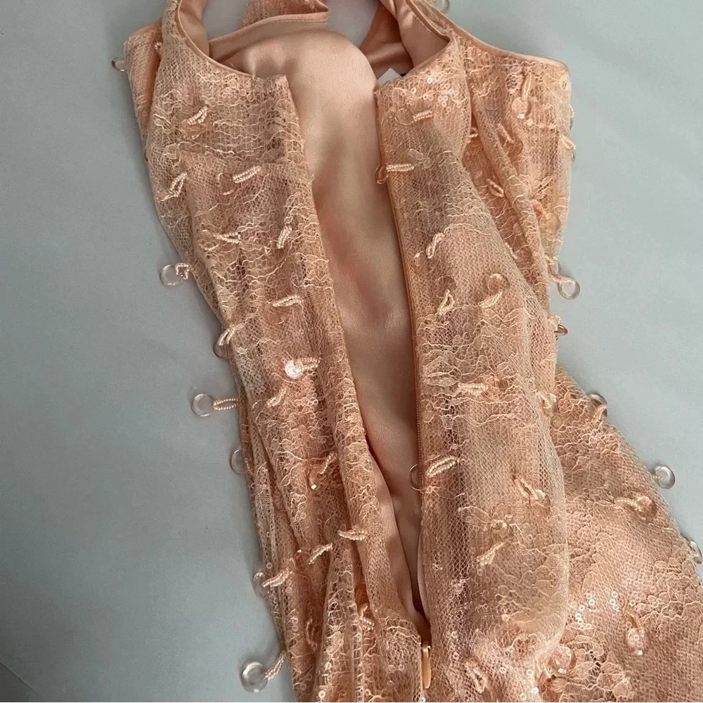 New SIMKHAI | Pallas Lily Peach Orange Beaded Tassel Fringe Mini Dress New NWT 0 - Picture 13 of 13